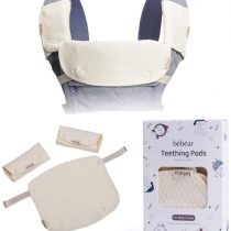 Bebamour Teething Pads for Baby Carrier, 100% Cotton Drool Bibs for Baby Carrier Newborn to Toddler, 3PCS Baby Teething Pads for Boys/Girls, Fits All Carrier/Reversible/Natural
