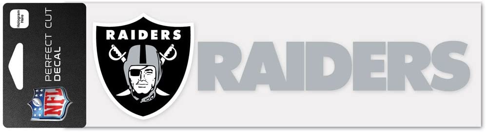 NFL Oakland Raiders WCR49137014 Perfect Cut Decals, 3" x 10", multicoloured, 25.4L x 7.6W cm