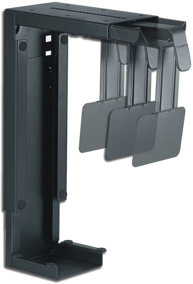 Newstar CPU-D100BLACK Under Desk & On-Wall PC Mount (Suitable PC Dimensions - Height: 30-53 cm / Width: 8-22 cm) - Black