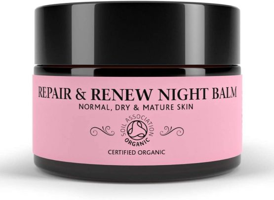 Repair & Renew Night Balm - Rejuvenating Cream Anti Ageing Face Moisturiser for Hyrdating Dry, Sensitive or Mature Skin - 100% Natural & Certified Organic (30g)