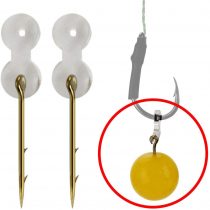 NewShot 12x Carp Boilie Bait Spike for Carp Fishing Sting Pin with Clear Rubber Corn Ronnie Hair Rig Carp Feeder Tackle 0.6 * 10mm