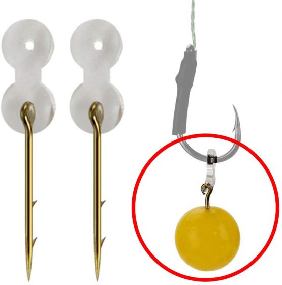 NewShot 12x Carp Boilie Bait Spike for Carp Fishing Sting Pin with Clear Rubber Corn Ronnie Hair Rig Carp Feeder Tackle 0.6 * 10mm