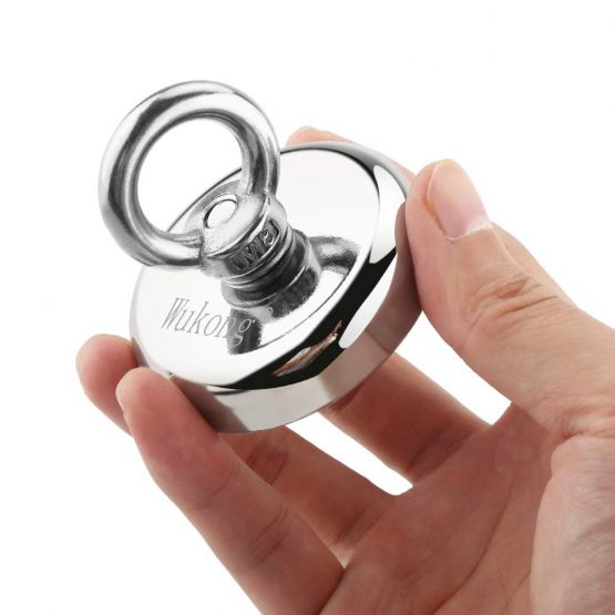 Round Neodymium Eyebolt Fishing Magnet with Rope x 66ft,Wukong Super Power N52 Pulling Force 353LB(160KG) Diameter x 60mm Thick x 15mm for Magnet Fishing and Salvage in River (Magnet Fishing-20m Rope) - Image 3