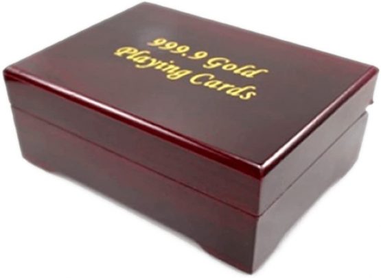 Luxurious 24K Gold Plated Playing Cards Case and Certificate With Wooden Gift Box | Make Your Magic Tricks More Luxurious & Creative Family & Friends - Image 4