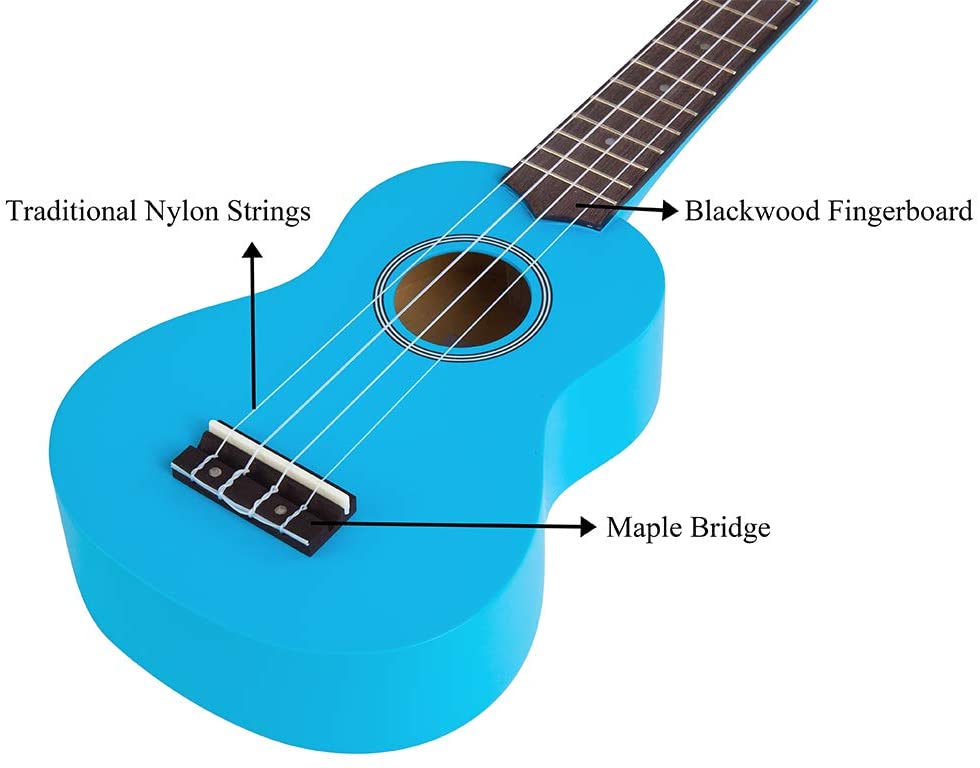 Everjoys Soprano Ukulele Beginner Kit 21 Inch Ukelele w/Free Online Lesson Carrying bag Digital Tuner Strings Picks - Image 3