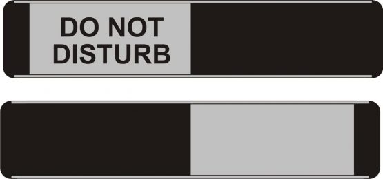 Seco Do Not Disturb/Blank Sliding Sign, 255mm x 52mm - 1.5mm Brushed Aluminium Composite