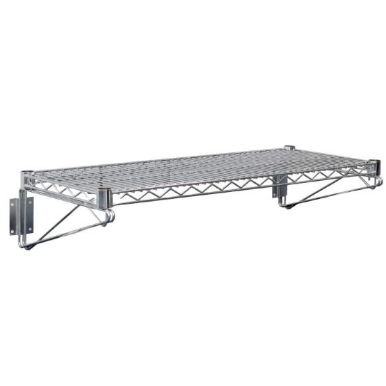 Vogue U201 Wire Wall Shelf 910X360mm Kitchen Catering Storage Mounted Shelves, Grey - Image 2