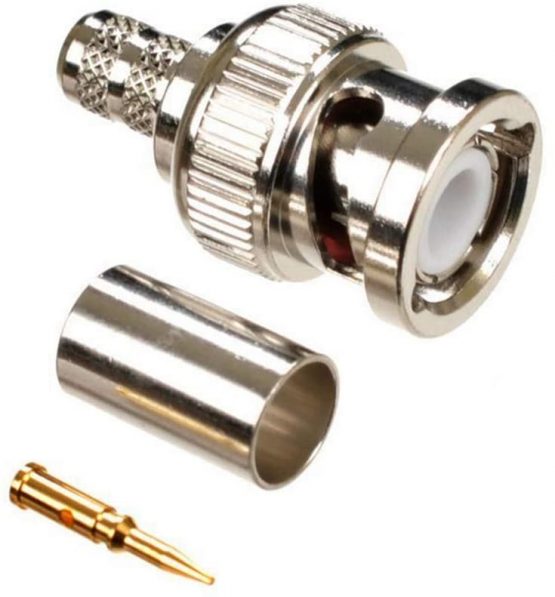 20Pack BNC Male Plug Crimp ON Connectors RG59 Coaxial Cable for CCTV Camera DVR