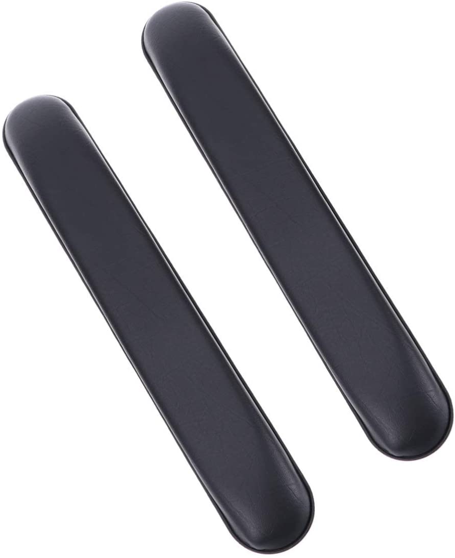EXCEART Wheelchair Armrest Pads (14 Inch) 2pcs - Universal Wheelchair Arm Rests Replacement - PVC Sponge Support, Black - Image 2
