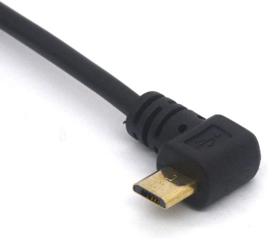Angled Micro USB To 3.5mm Car AUX Cable, Gold Plated 3.5 Male to Micro USB Male Audio Converter Headphones Extension Cord - Image 3