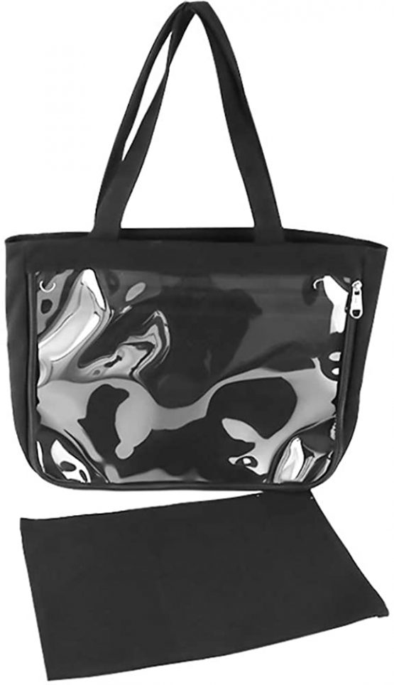 Ita Tote Bag Clear Window for Pins Ita Shoulder Bag Handbag Anime School Bag DIY, Cosplay, Comic Con, Black - Image 4