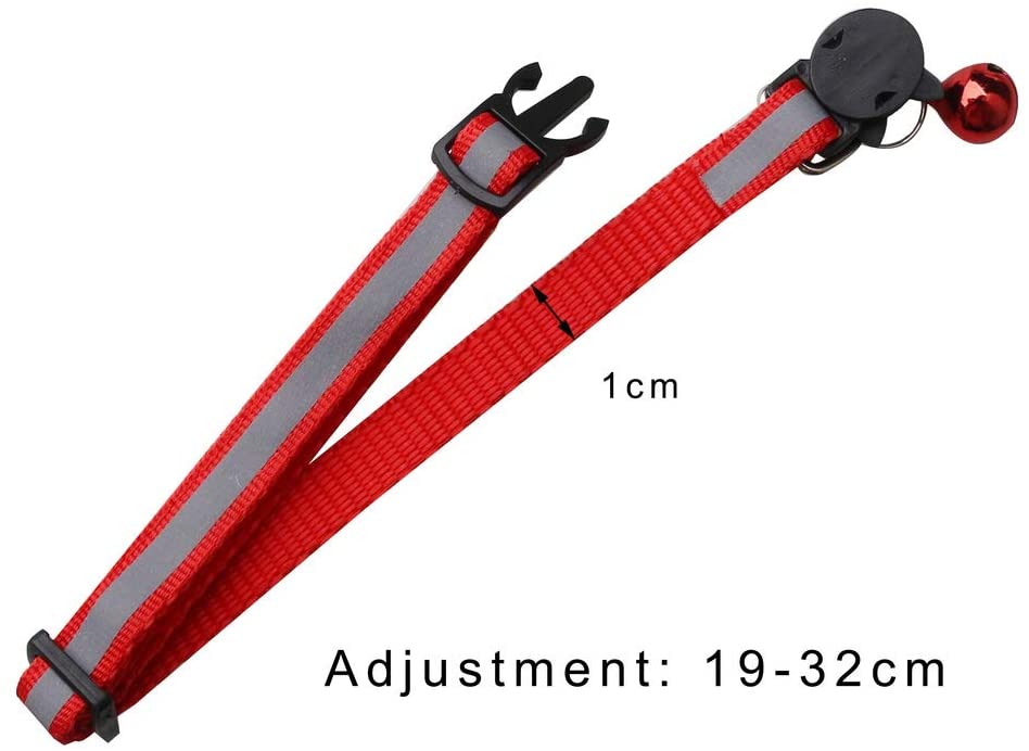 kuou 12PCS Reflective Cat Collars, Cat Breakaway Collar Safe Quick