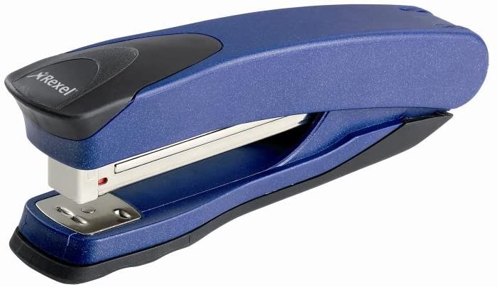 Rexel Taurus Full Strip Stapler, 25 Sheet Capacity, Uses 24/6 and 26/ Staples, Metal Body, Black/Blue, 2100005