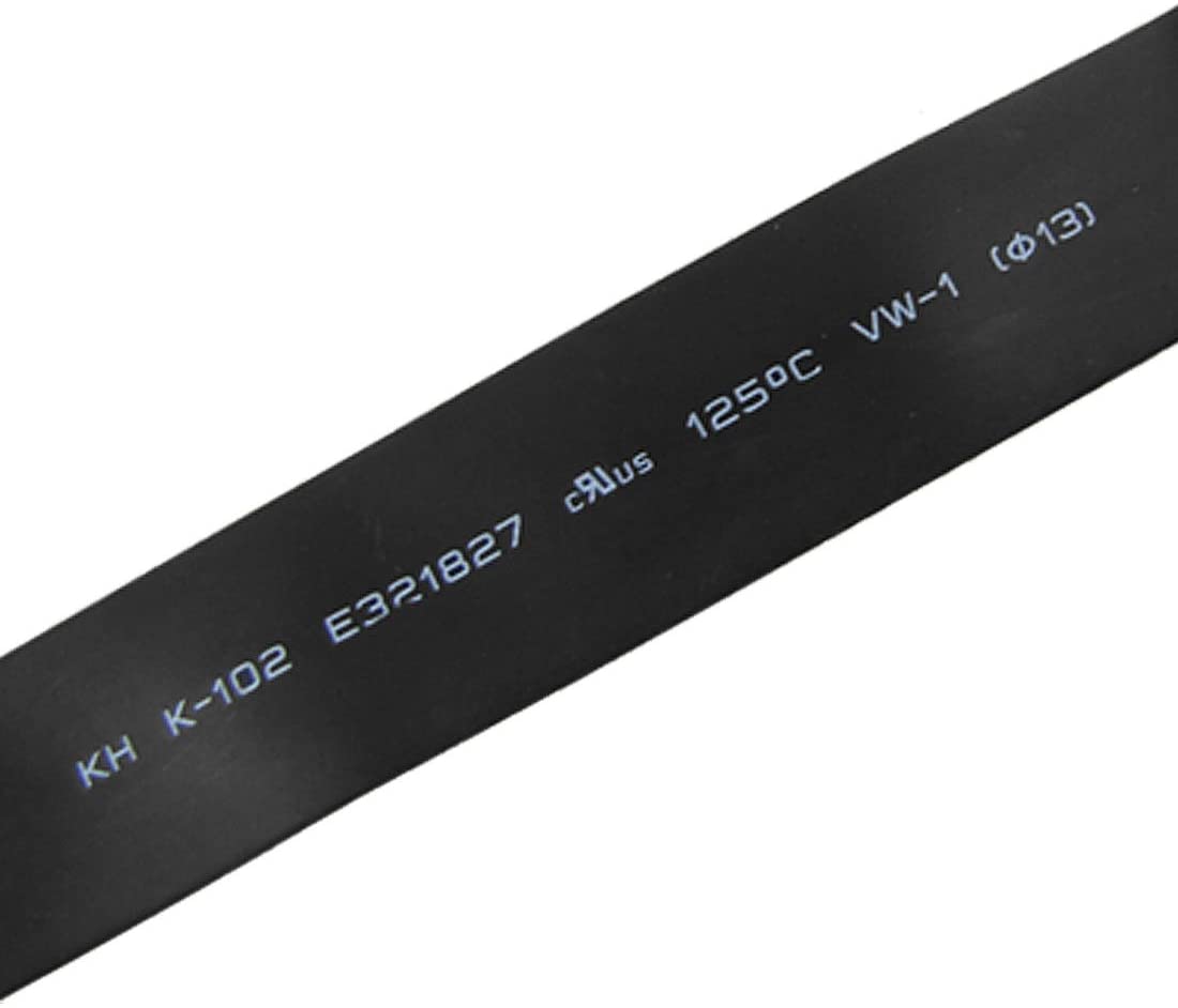 sourcingmap Heat Shrinkable Tube Shrink Tubing, 9.8ft, 13 mm, Black