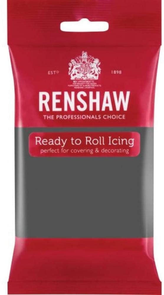 Renshaw Grey Just Roll With It Fondant Icing, 250 g (Pack of 1) - Ready to Roll Icing for Cakes