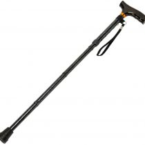 Homecraft Folding Coloured Walking Stick with Wooden Handle, Lightweight Adjustable Walking Cane for Balance, Mobility Aid, Grey Marble, 73 x 82cm