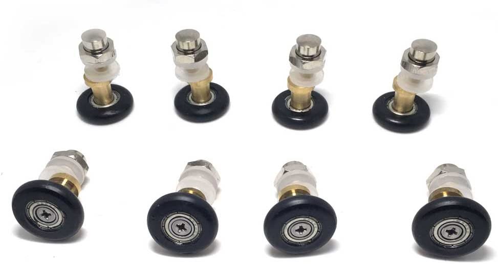 Set of 8 Pcs Partiality Shower Door Rollers/Runners/Wheels/Pulleys 27mm Diameter Bathroom Replacement Parts