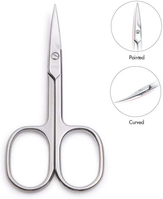 LIVINGO Premium Manicure Scissors Multi-Purpose Stainless Steel Cuticle Pedicure Beauty Grooming Kit for Nail, Toenail, Eyebrow, Eyelash, Dry Skin Curved Blade 9cm - Image 3