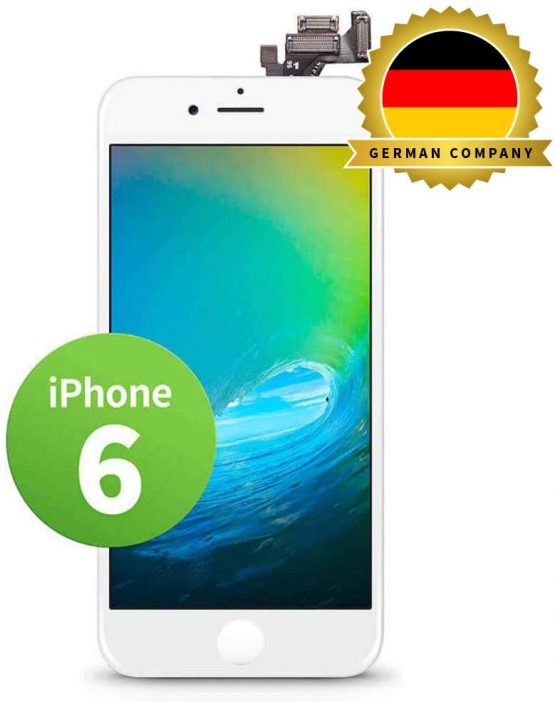GIGA Fixxoo compatible with iPhone 6 Replacement Single Screen LCD (no Kit); with TouchScreen, Retina Display Glass, Camera & Proximity Sensor; Easy Repair Video Guide Installation DIY - White