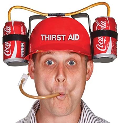 GOODS+GADGETS Drinking Helmet Drinks Helmet; Construction Worker Helmet with Drinking System Drink Holder; Party Accessory with Can Holder Gadget Joke Item - Image 3