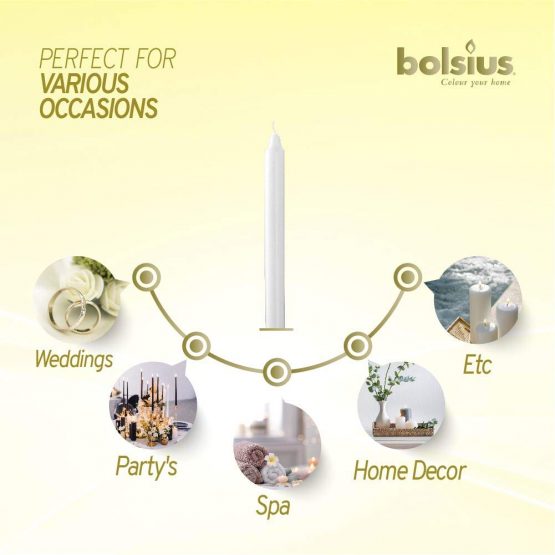 Bolsius 103403679902 Bistro Candle, 7", White (Pack of 45) - Image 4