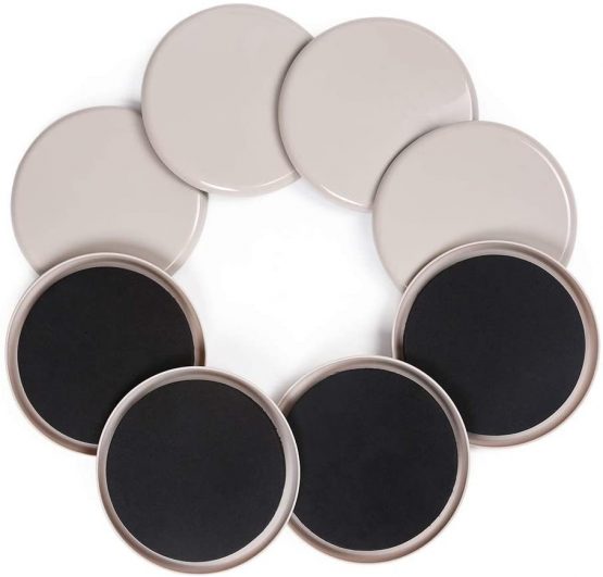 Ezprotekt Reusable Furniture Sliders for Carpet,5 Inch Round Furniture Mover,Furniture Sliders Carpet Sliders Furniture Moving Sliders Furniture Moving Pads Furniture Glides (8 Pieces)