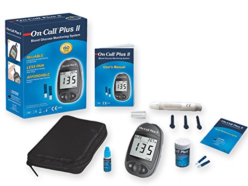 Gima On Call Plus II Glucose Monitor Kit - for Daily Diabetes Testing - 5 Seconds best time- Biosensor Tecnology - English and French