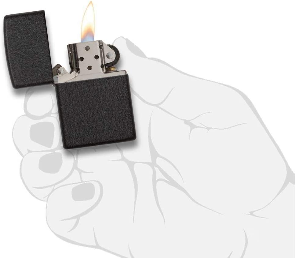 Zippo Windproof Lighter - Black Crackle - Refillable for Lifetime Use - Adjustable Flame - Gift Box - Metal Construction - Made in USA - Image 4