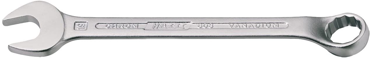 HAZET 603-16 190 mm 12-Point Profile Combination Wrench - Chrome-Plated, 16 mm(Schlüsselweite)