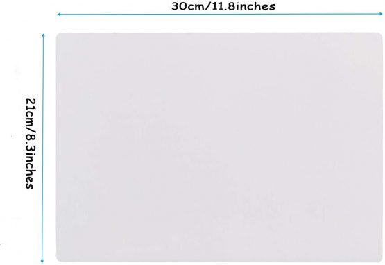 MAKELLO Small Dry Wipe White Board Class Set with 4 Pens, Plain and Grid, A4 - Image 3