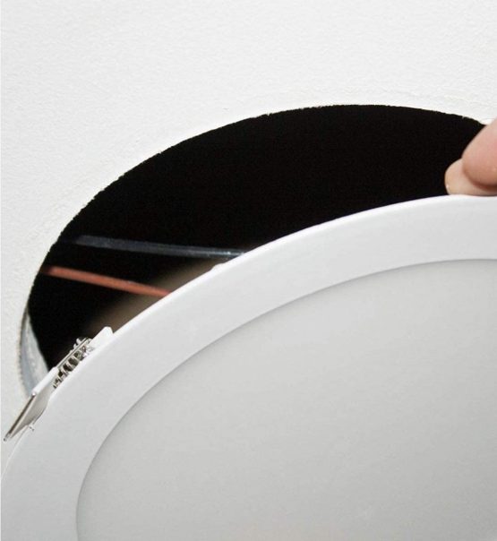 LED ATOMANT, S.L. 1 x Flat Round LED Downlight Panel, 20 W, Cool White 6500 K, 1600 lm, Driver Included, Standard Cut 200 mm Lacquered Aluminium - Image 4