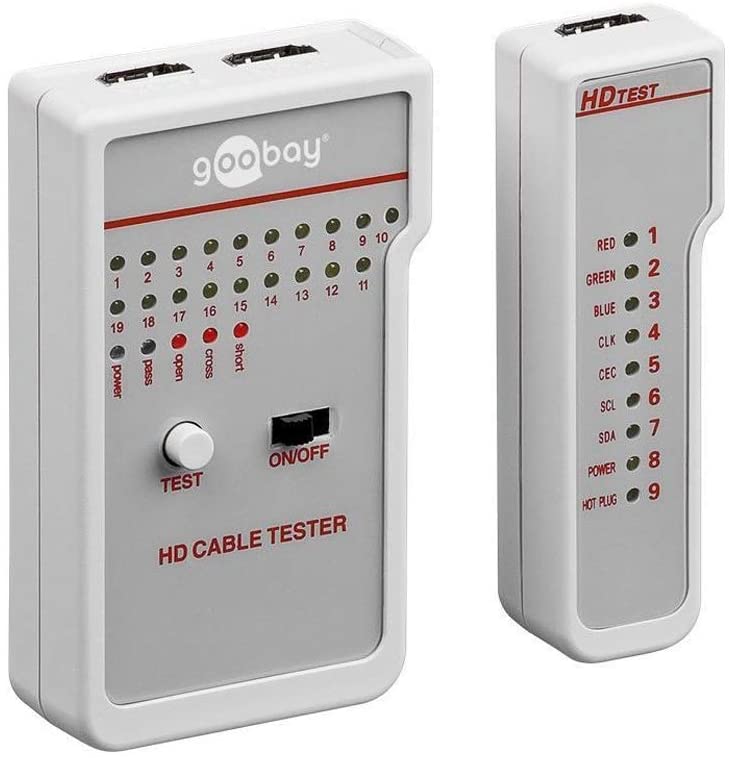 Goobay 31961 HD Cable Tester, Plastic, White