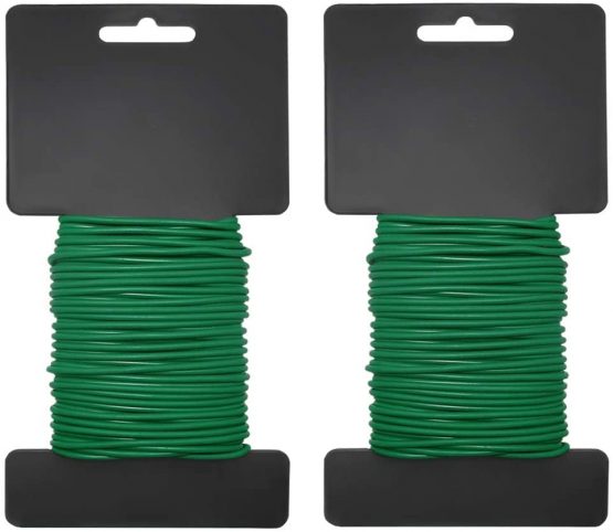 Shintop Garden Plant Ties, Garden Wire for Climbing Plants Heavy Duty Green Wire for Gardening, Home, Office (2pcs, 26.2 Feet)