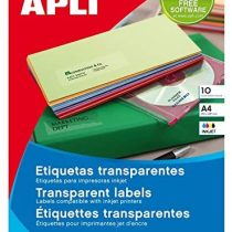 APLI 10967 Permanent Clear Labels 63.5 x 38.1 mm 10 Sheets