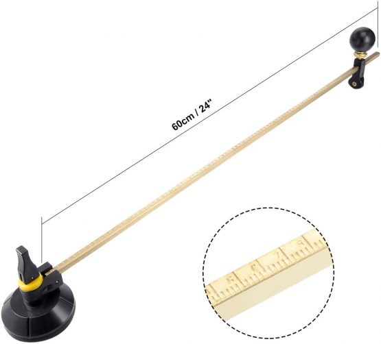 sourcingmap 120cm Adjustable Compasses Type Glass Circle Circular Cutter with Suction Cup - Image 2