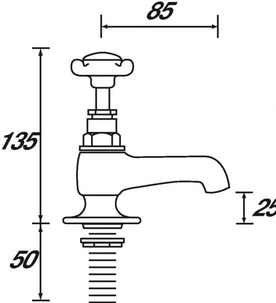 Bristan N 3/4 C CD 1901 Bath Pillar Taps - Chrome - Image 2