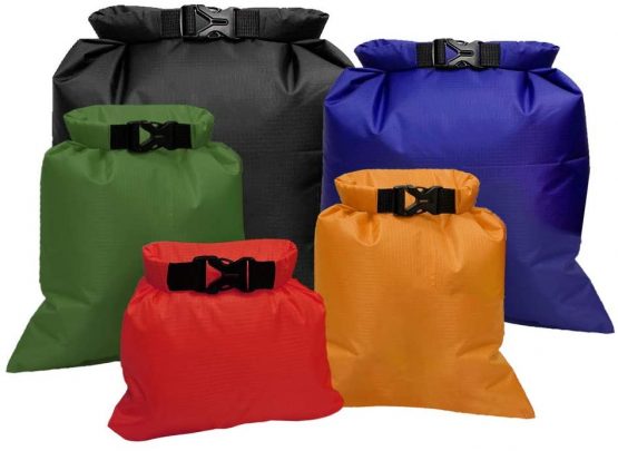 kuou 5Pcs WaterProof Dry Bags, Dry Sack WaterProof Bag Lightweight Dry Bag Snorkeling Bag Drifting Bag(1.5L+2.5L+3.5L+4.5L+ 6L)