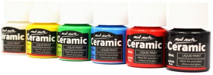 MONT MARTE Ceramic Paint Set, 6 pieces x 20ml, Water resistant Ceramic Colours - Image 3