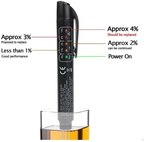 Car Brake oil Tester Pen, Mini Automobile Diagnostic Brake Oil Detection Pen with 5 LED Indicator, Calibrated for Testing DOT3 DOT4 fluid, Brake oil Water indicator by Hayatec - Image 2