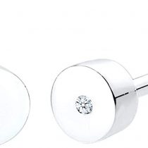 DIAMORE Earrings Women Stud Earrings Plain with Diamond (0.02 ct) in 925 Sterling Silver