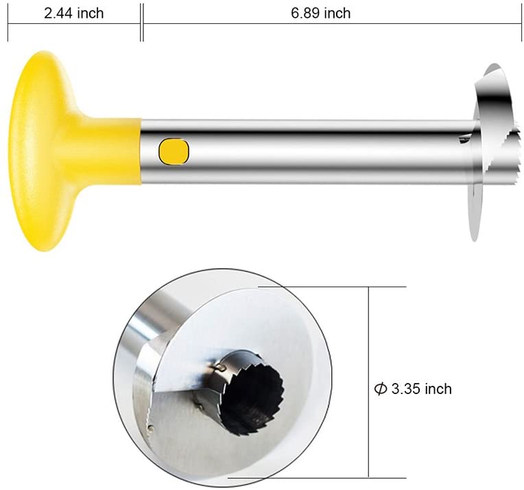 Pineapple Peeler and Corer Slicer Cutter Stainless Steel Easy Kitchen Fruit Tool by SameTech, Yellow - Image 4