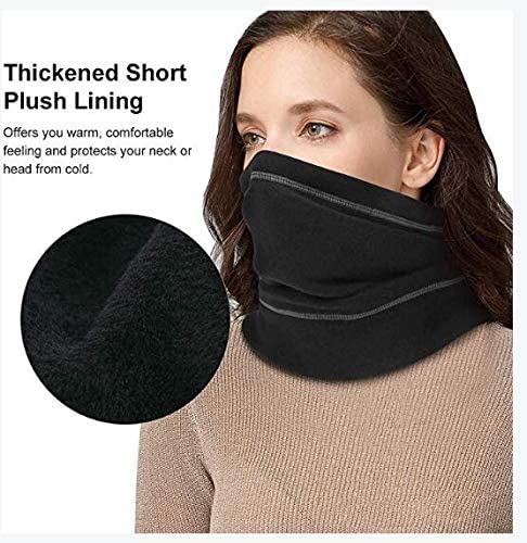 WENTS Neck Warmer Multifunctional Scarf Unisex Micro Fleece Mask Windproof Pilling Resistant For Walking Running Motorcyclists 2Pcs - Image 2