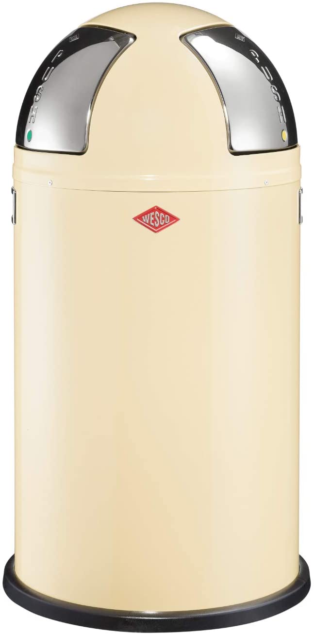 Wesco Push Two Powder Coated Steel Waste Recycling Bin, 50 Litre