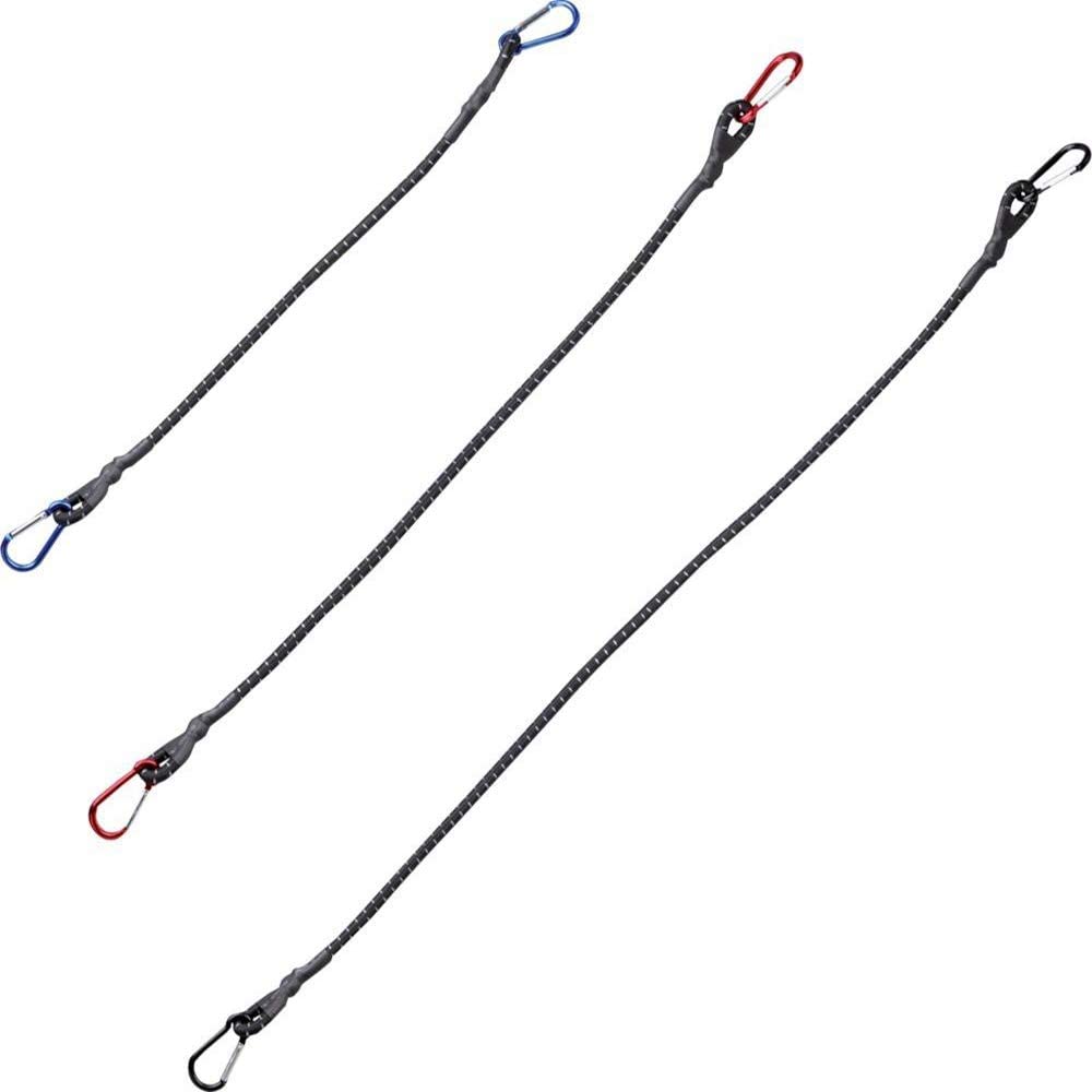 Unitec 75252 Luggage Straps with Carabiner Set of 3 Lengths 60/80 / 100 cm, Black, 60/80/100 cm