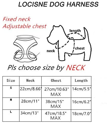 Locisne Mesh Fabric Dog Vest Harness Soft Adjustable Comfortable Pet Lead with Clip, Pink - Image 4