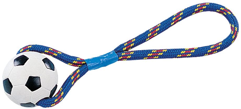 Nobby Rubber Ball with Rope, 8 cm, Blue