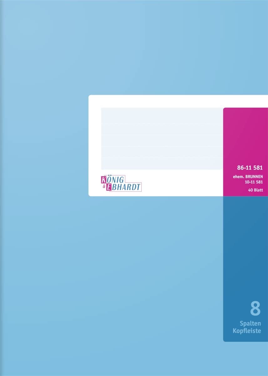König & Ebhardt 8611581 Account Book Business Book Column Paper High-Gloss Painted Box, Blue, light blue - Image 2