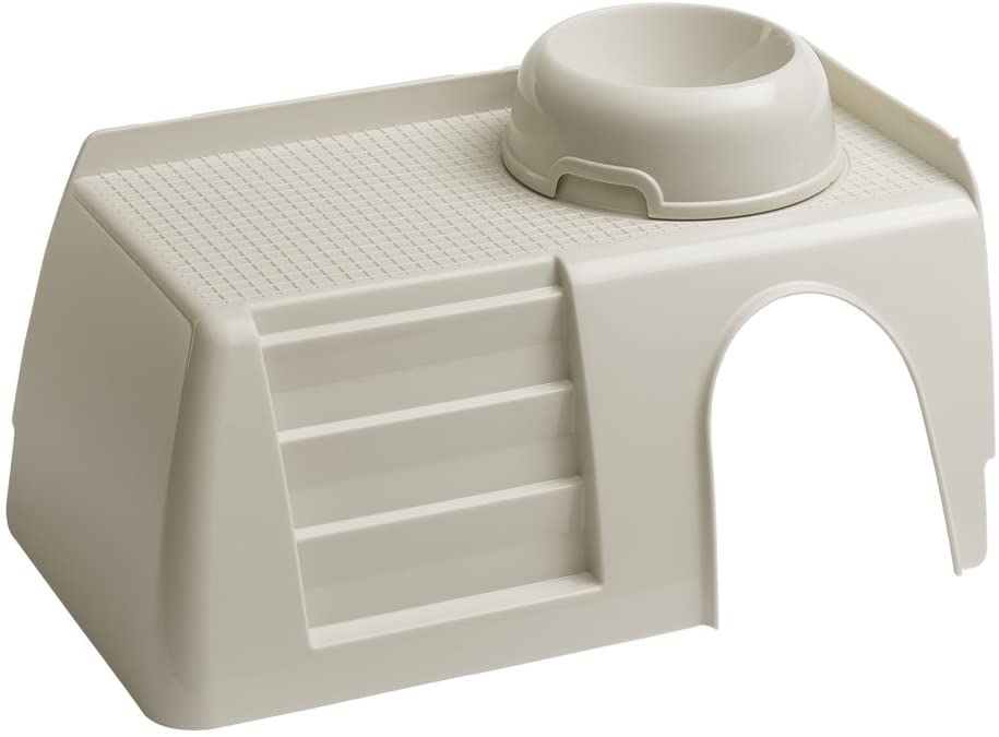 Ferplast Bird Stairs with Feeding Bowl Madrid Pub 3253 with Steps and Bowl 42 x 25 x 17 cm, Black, Medium