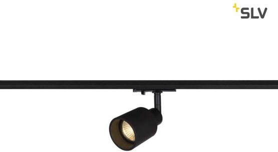 SLV 1-Phase Puri, LED spot, Spotlight, Ceiling, Track System, Indoor Lighting / GU10 10W Black, Aluminium, 10 W