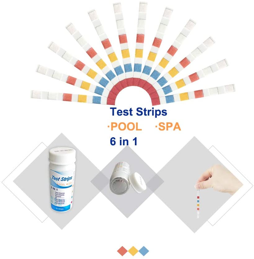 Sehfupoye Pool Test Strips, 6 IN 1 Pool Spa Hot Tub Water Test Strips for PH Total Chlorine, Free Chlorine/Bromine - Image 4